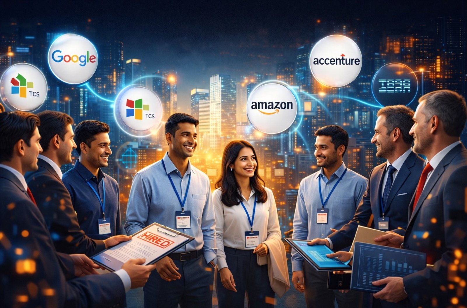 Excited hired employees